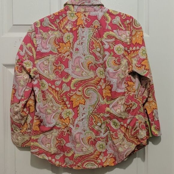 Lauren Ralph Lauren print  button down shirt Sz PS - Picture 5 of 5